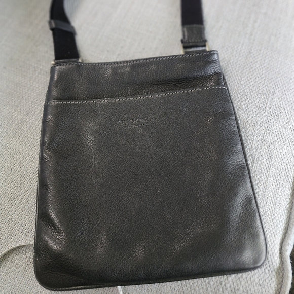 Cuoieria Fiorentina 9x10" Crossbody Messenger Bag Dark Brown Leather - Picture 1 of 8